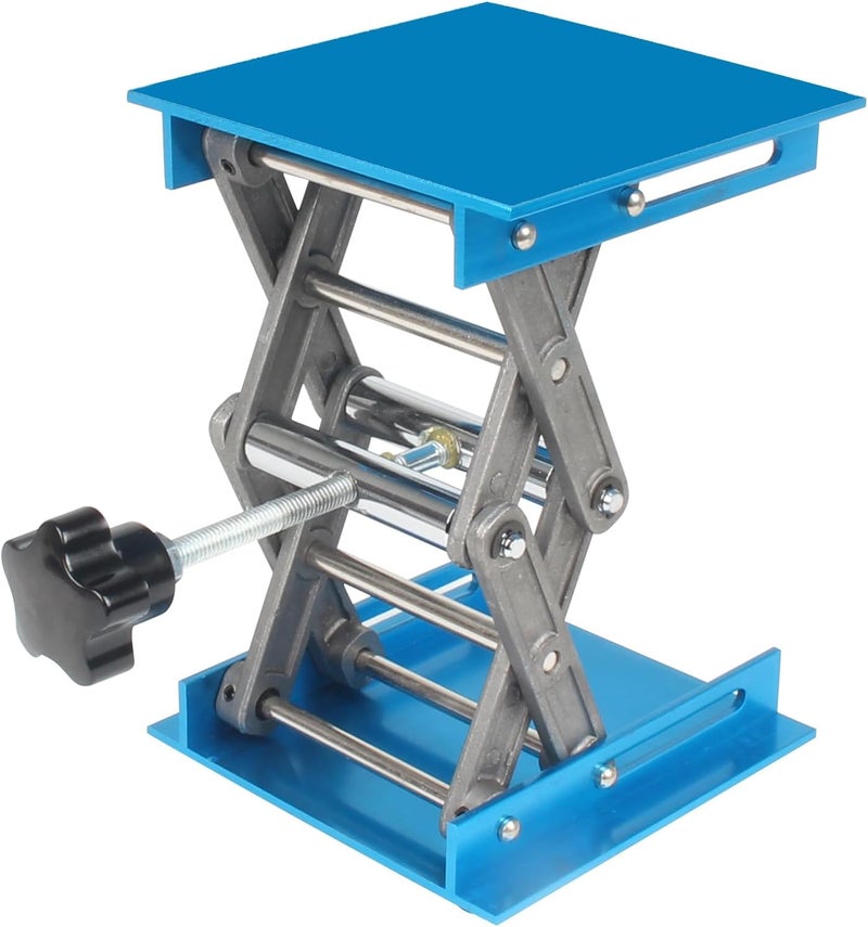 XUNKUANER Lab Jack, 3.94x3.94 inch Aluminum Oxide Lifting Platform Lab Lifter Stand Table Scientific Laboratory Scissor Jack, Vertical Lift Range 80 to 355mm (10x10cm/3.94''x3.94'') - Image 1